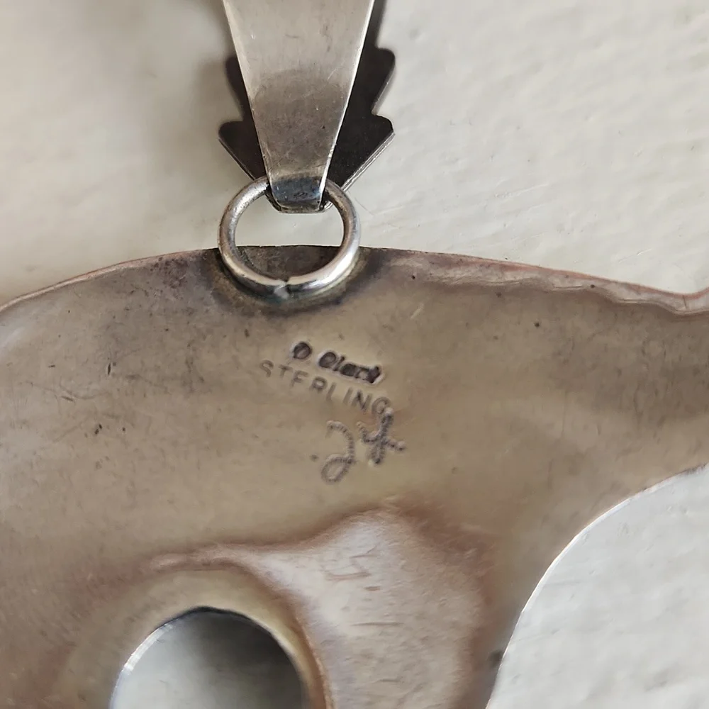 Vintage Native American Navajo Vintage Inlaid Bear Pendant by Danny Clark ππ» - Picture 7 of 13